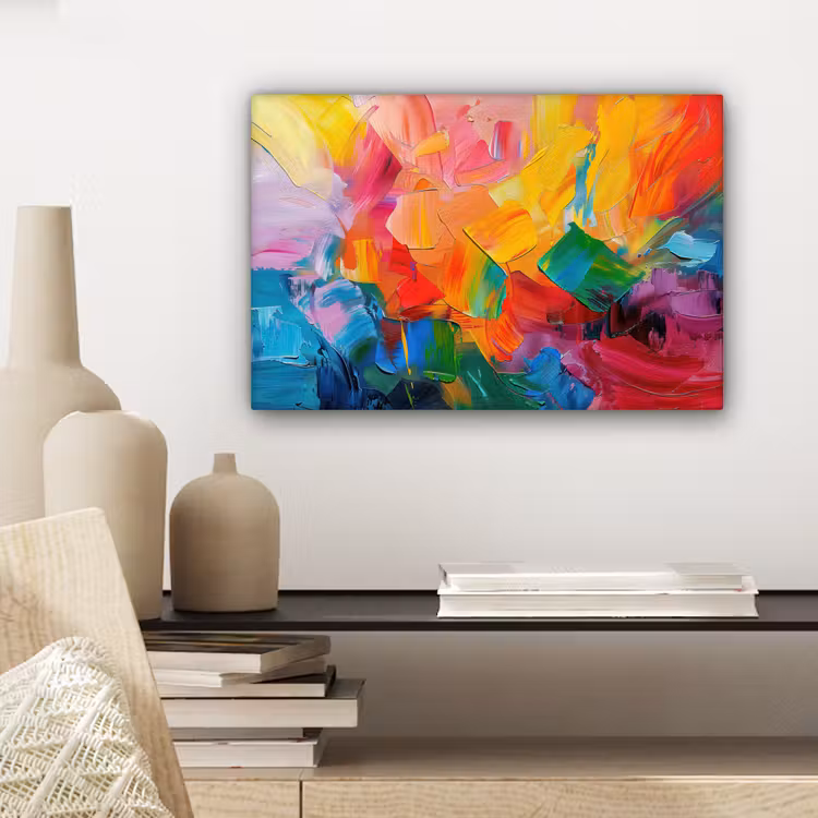 Canvas schilderij - Abstract - Verflook - Modern - Kleurrijk — 5