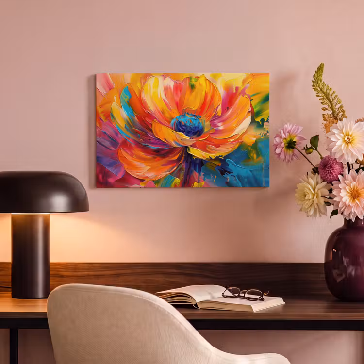 Canvas schilderij - Bloem - Verflook - Modern - Abstract - Kleuren — 4