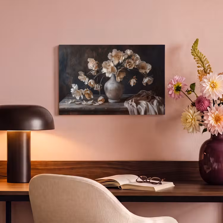 Canvas schilderij - Bloemen - Vaas - Kunst - Stilleven — 4