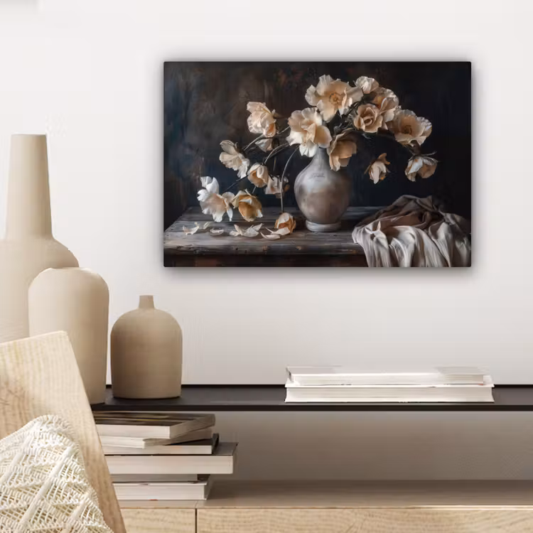 Canvas schilderij - Bloemen - Vaas - Kunst - Stilleven — 5