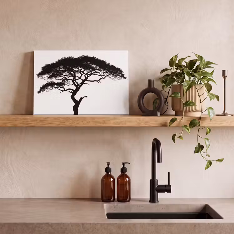 Canvas schilderij - Boom - Zwart - Wit - Modern — 3