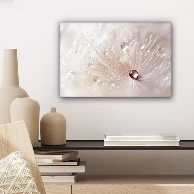 Canvas schilderij - Bloem - Abstract - Wit - Water - Natuur — 5