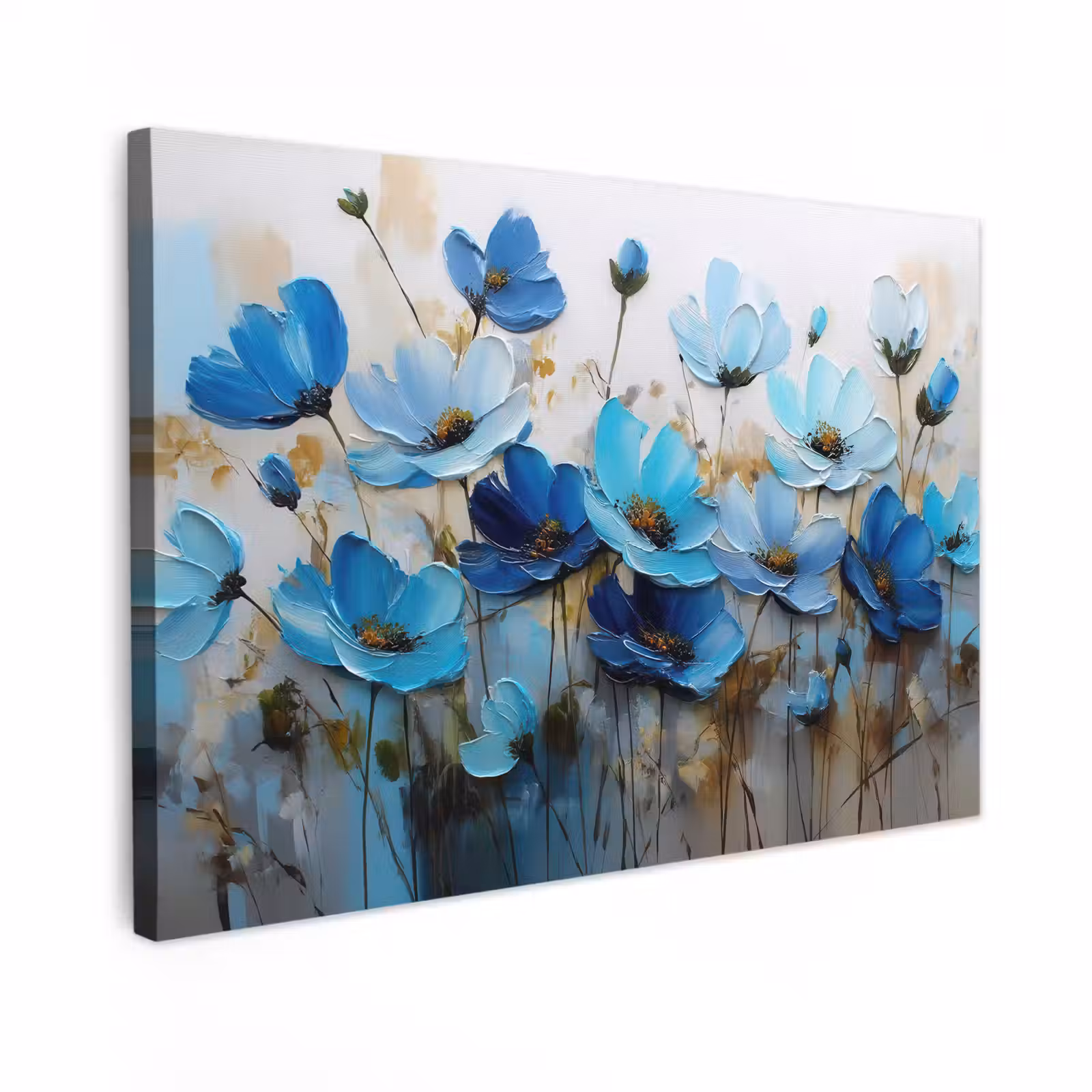 Canvas schilderij - Bloemen - Schilderij - Blauw — 1
