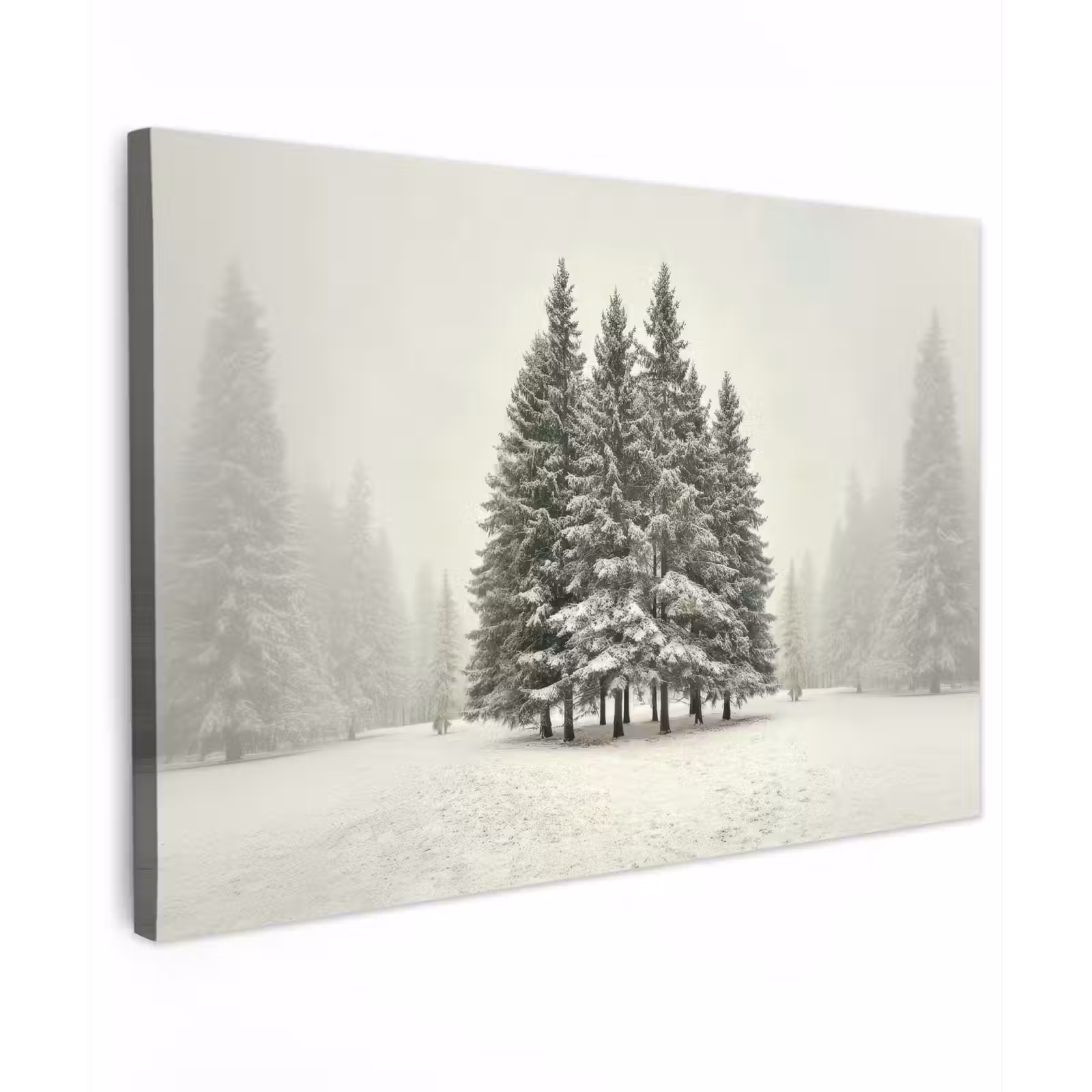 Canvas schilderij - Bomen - Sneeuw - Wit — 1