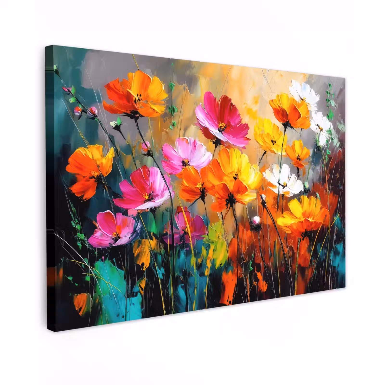 Canvas schilderij - Felgekleurd - Bloemblaadjes - Abstract — 1