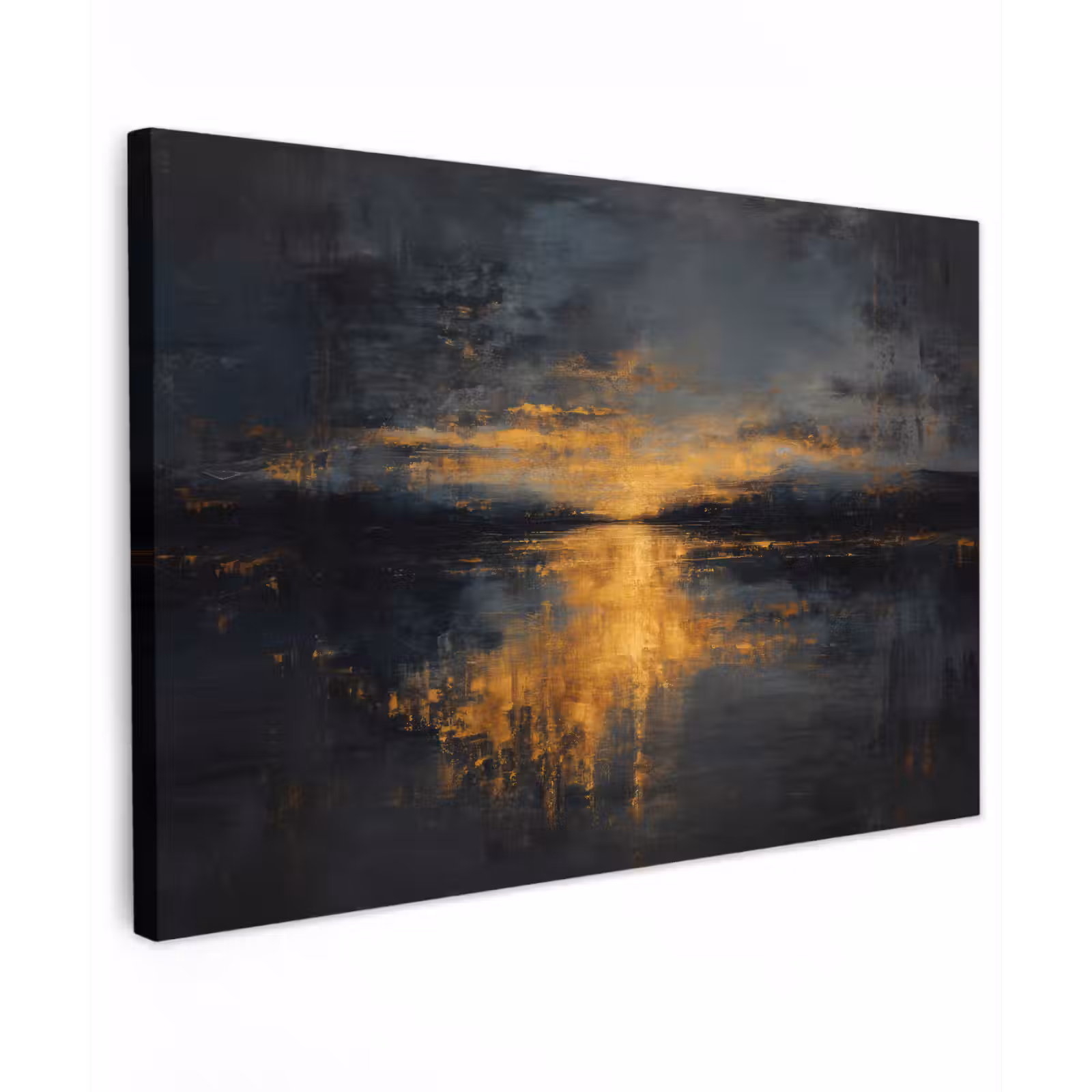 Canvas schilderij - Gouden Reflectie op Water — 1