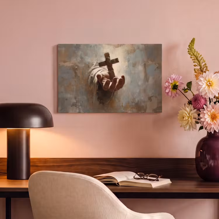 Canvas schilderij - Abstract - Kruis - Hand - Christendom — 4
