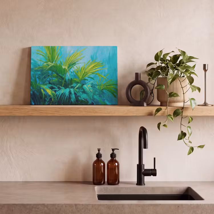 Canvas schilderij - Bladeren - Groen - Schilderij - Abstract — 3