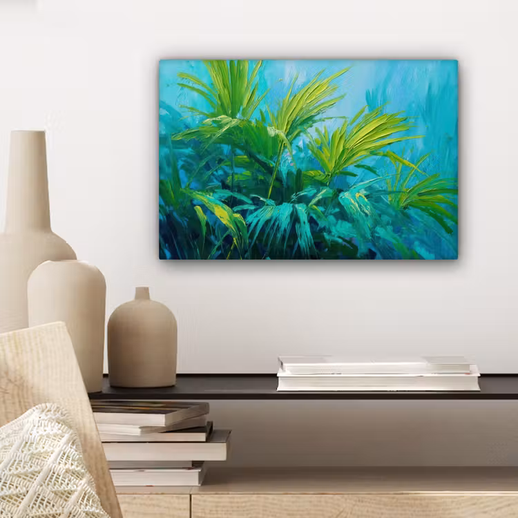 Canvas schilderij - Bladeren - Groen - Schilderij - Abstract — 5
