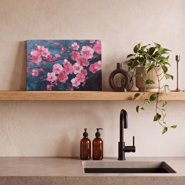 Canvas schilderij - Bloem - Bloesems - Roze - Abstract — 3
