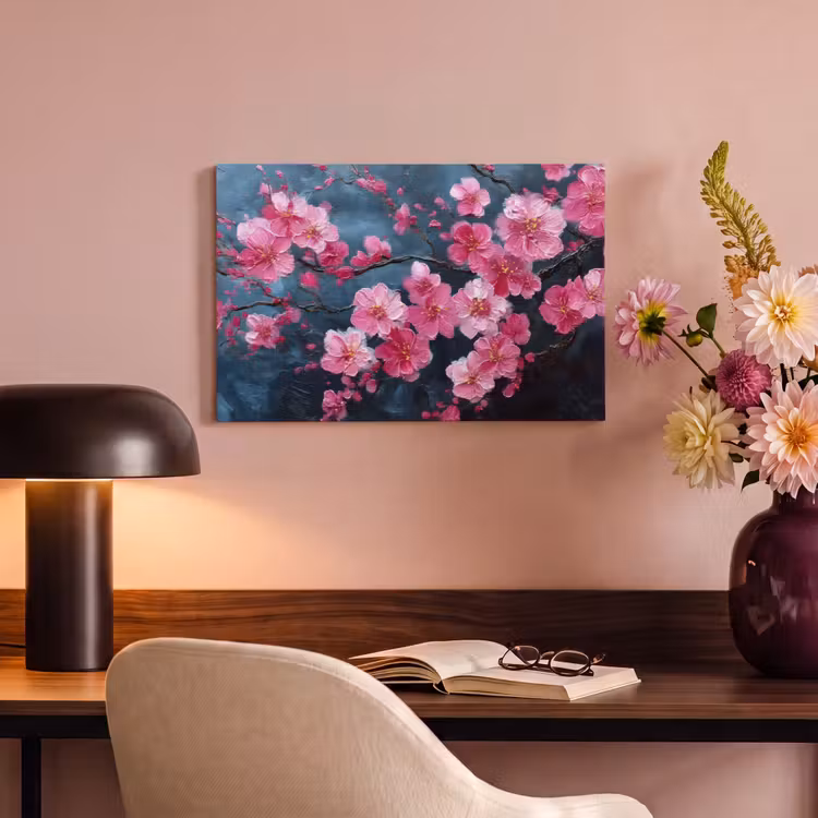 Canvas schilderij - Bloem - Bloesems - Roze - Abstract — 4