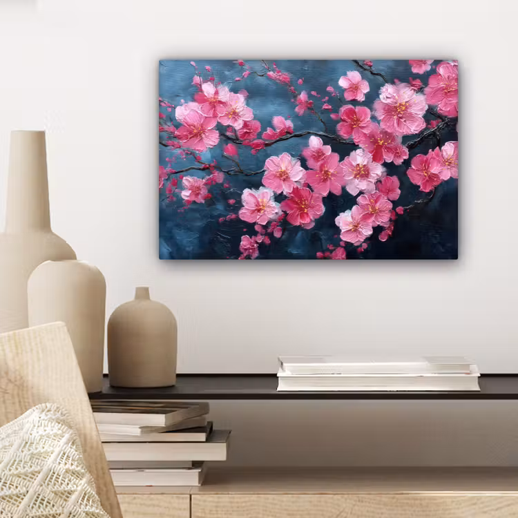 Canvas schilderij - Bloem - Bloesems - Roze - Abstract — 5