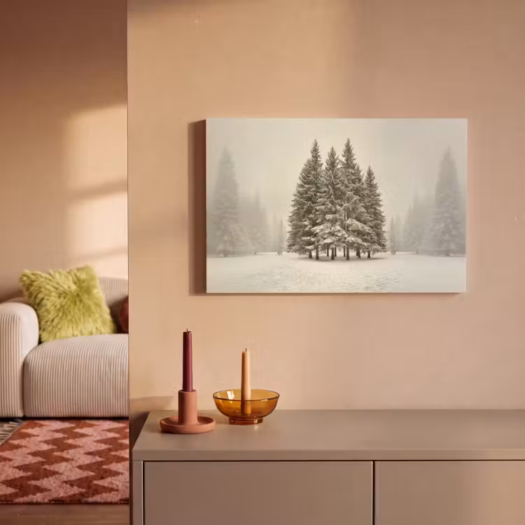 Canvas schilderij - Bomen - Sneeuw - Wit — 2