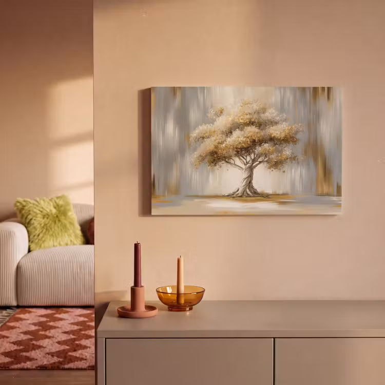 Canvas schilderij - Boom - Bladeren - Abstract - Wit — 2