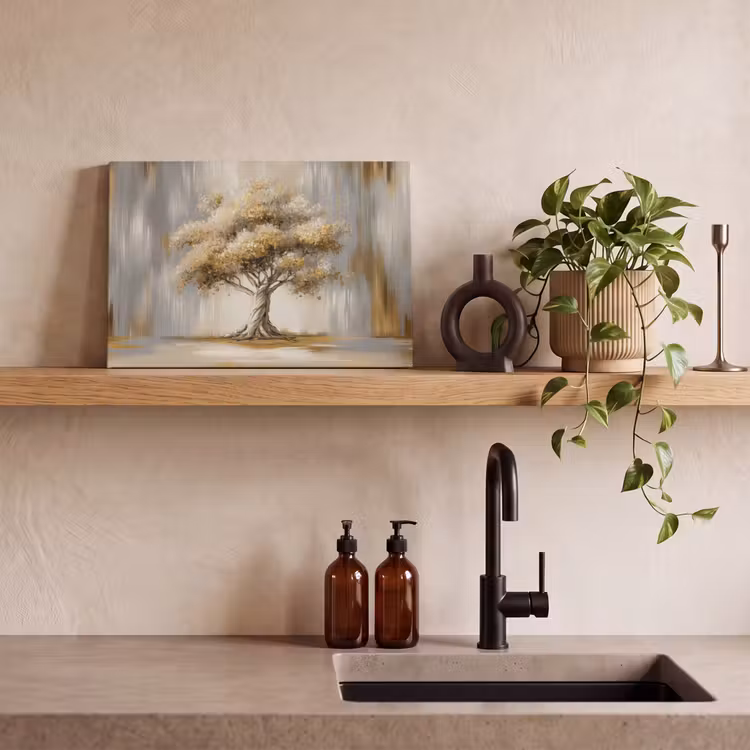 Canvas schilderij - Boom - Bladeren - Abstract - Wit — 3