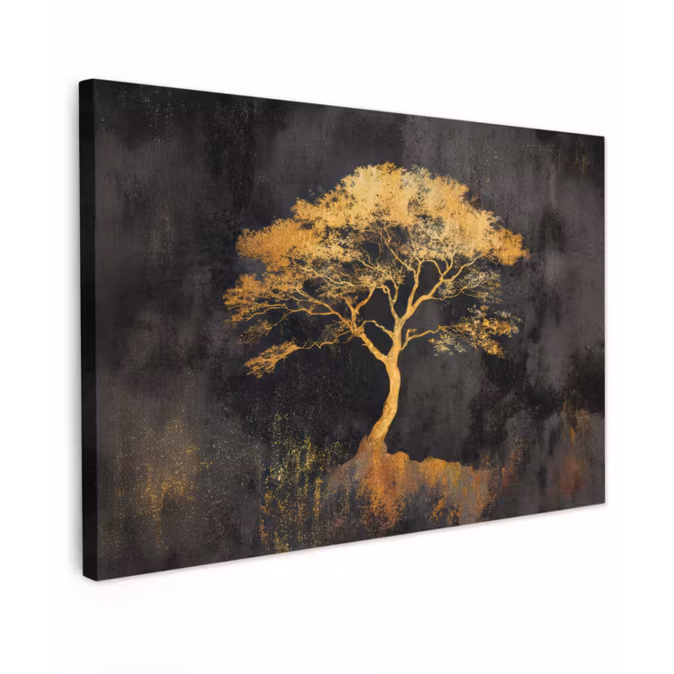 Canvas schilderij - Boom - Schilderij - Goud - Abstract — 1