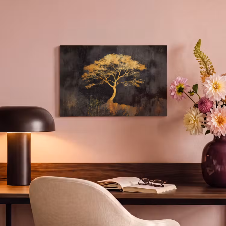 Canvas schilderij - Boom - Schilderij - Goud - Abstract — 4