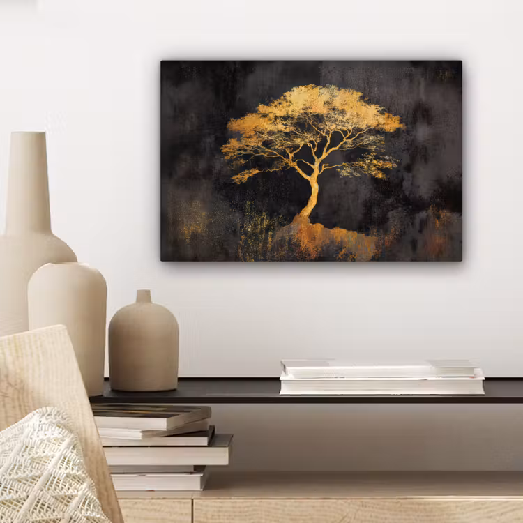 Canvas schilderij - Boom - Schilderij - Goud - Abstract — 5
