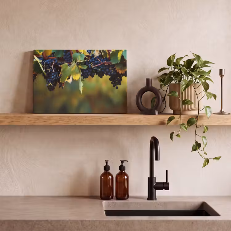 Canvas schilderij - Druiven - Wijn - Natuur - Groen — 3