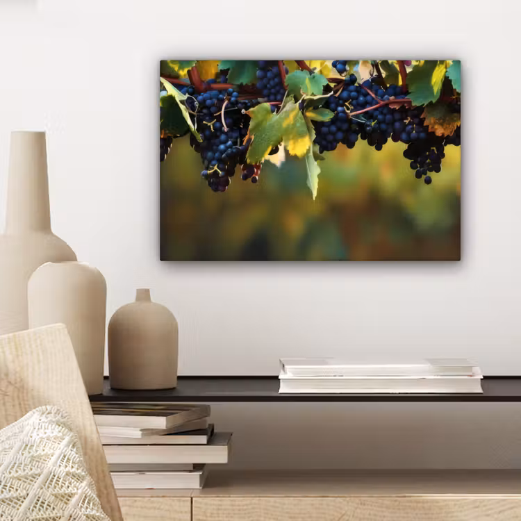 Canvas schilderij - Druiven - Wijn - Natuur - Groen — 5