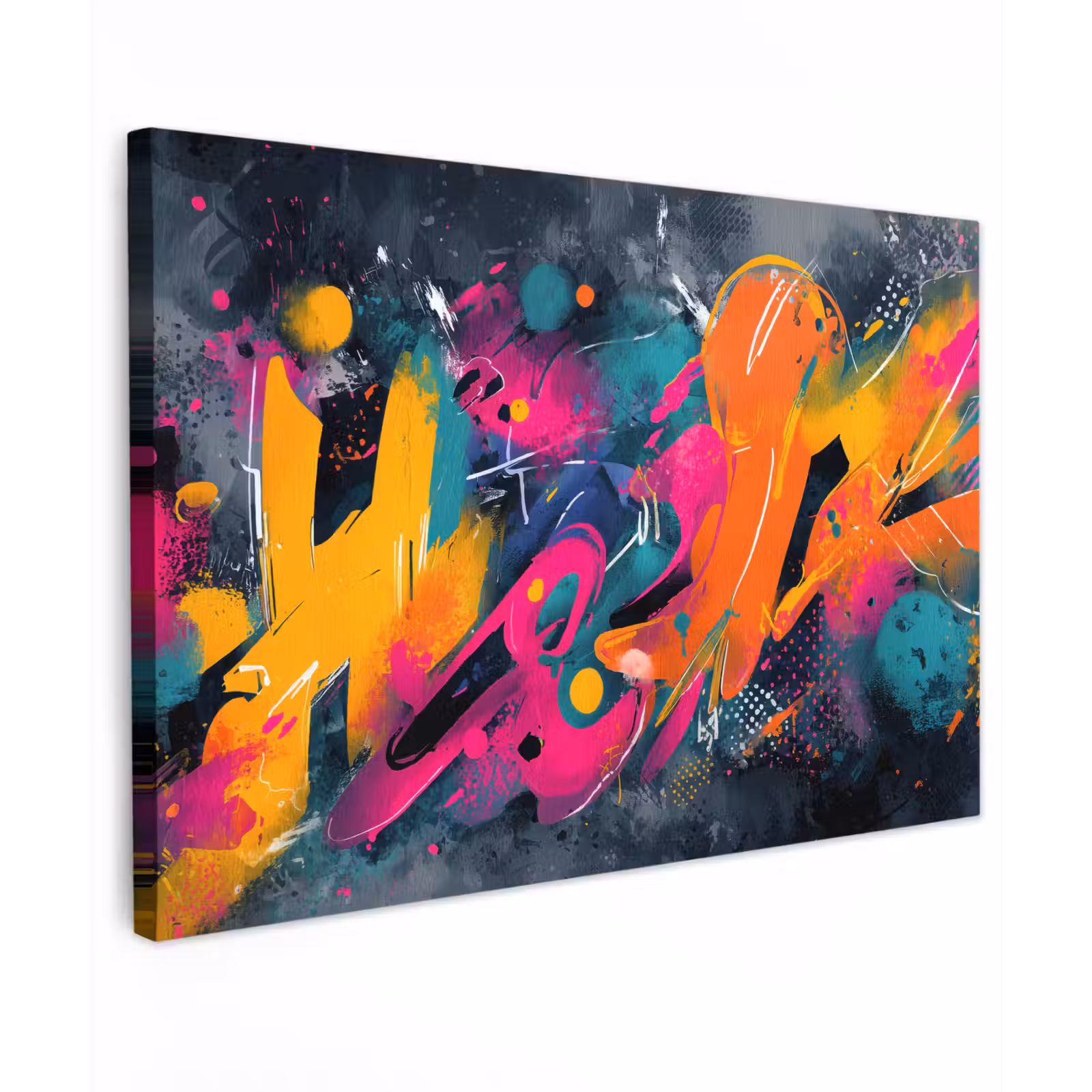 Canvas schilderij - Abstract - Graffiti - Kleurrijk - Verfspatten — 1