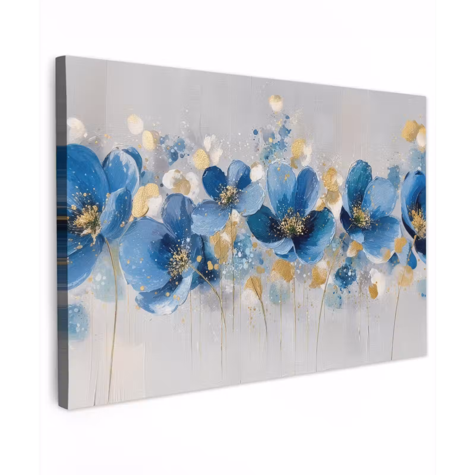 Canvas schilderij - Bloemen - Blauw - Abstract — 1