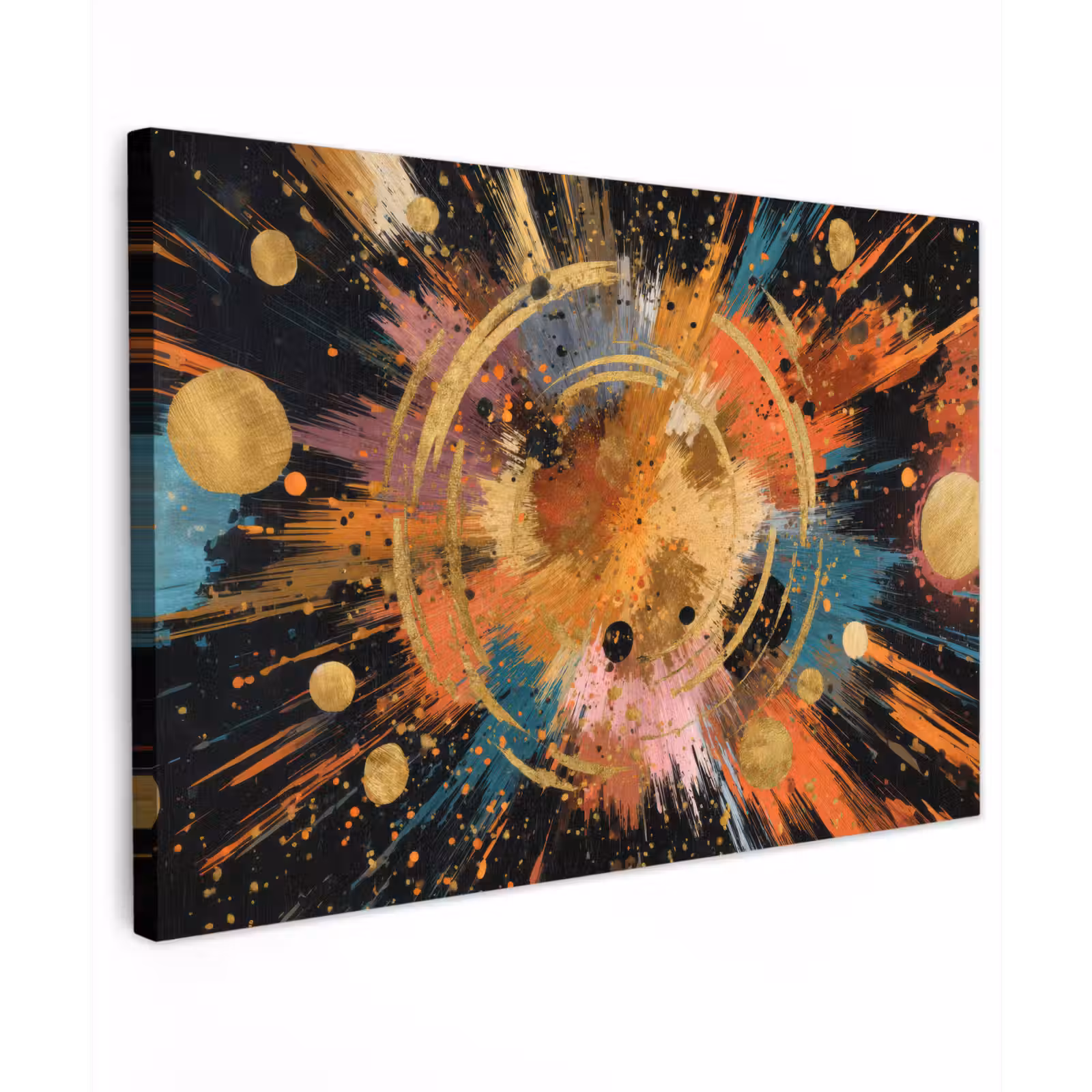 Canvas schilderij - Explosie - Verfstructuur - Goud - Abstract — 1