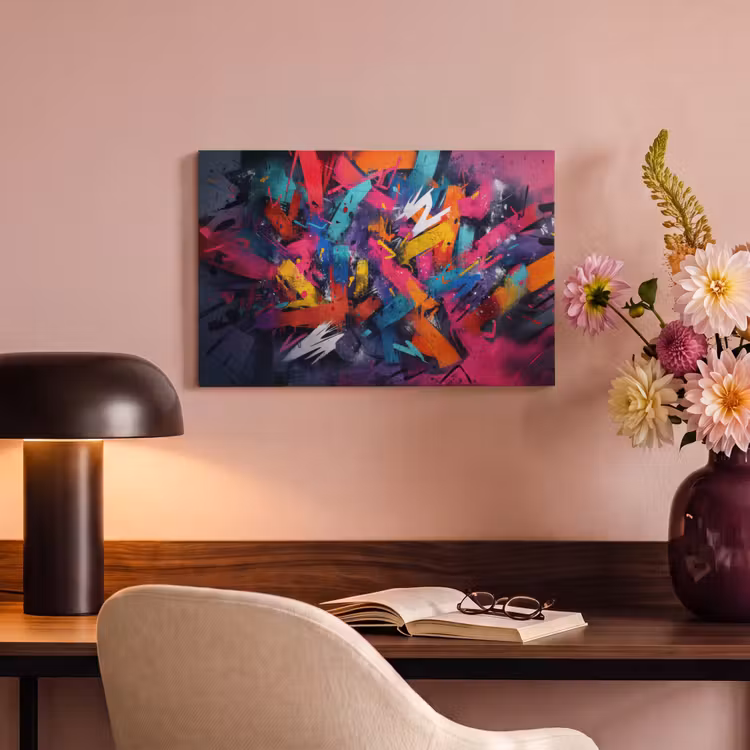 Canvas schilderij - Abstract - Explosie - Neonkleuren — 4