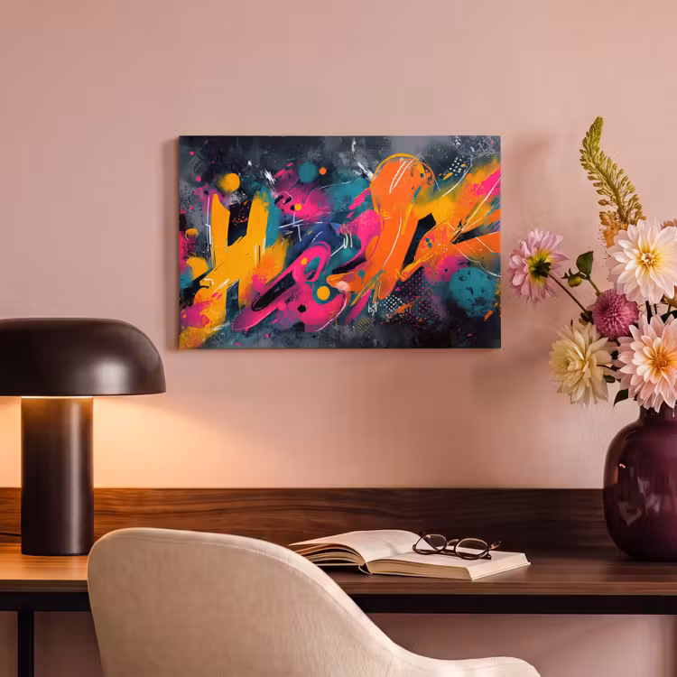 Canvas schilderij - Abstract - Graffiti - Kleurrijk - Verfspatten — 4