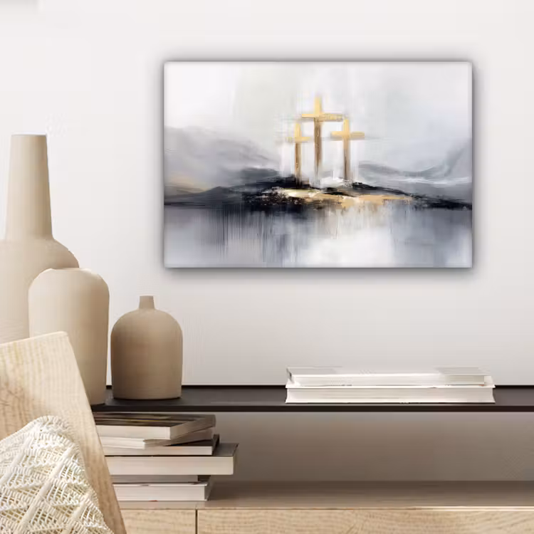Canvas schilderij - Abstract - Schilderij - Christendom - Kruis — 5