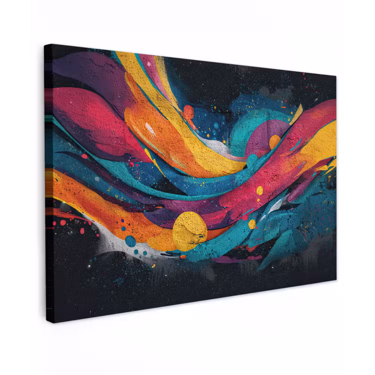 Canvas schilderij - Banen - Golven - Kleurrijk - Abstract — 1