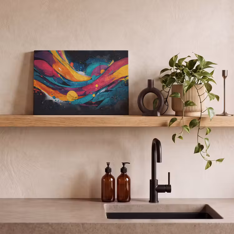 Canvas schilderij - Banen - Golven - Kleurrijk - Abstract — 3