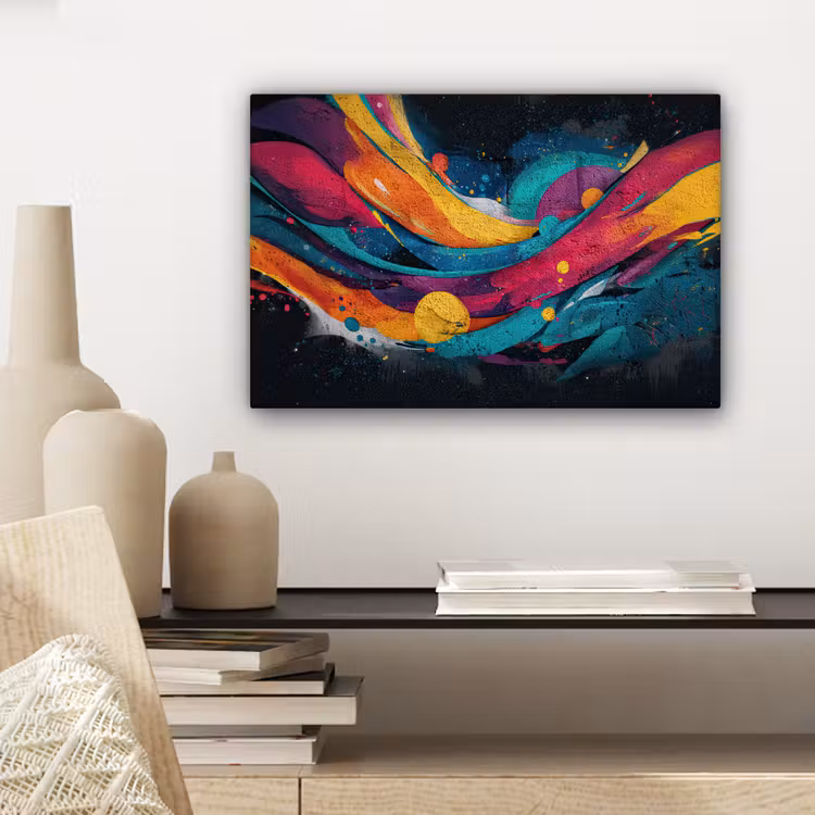 Canvas schilderij - Banen - Golven - Kleurrijk - Abstract — 5