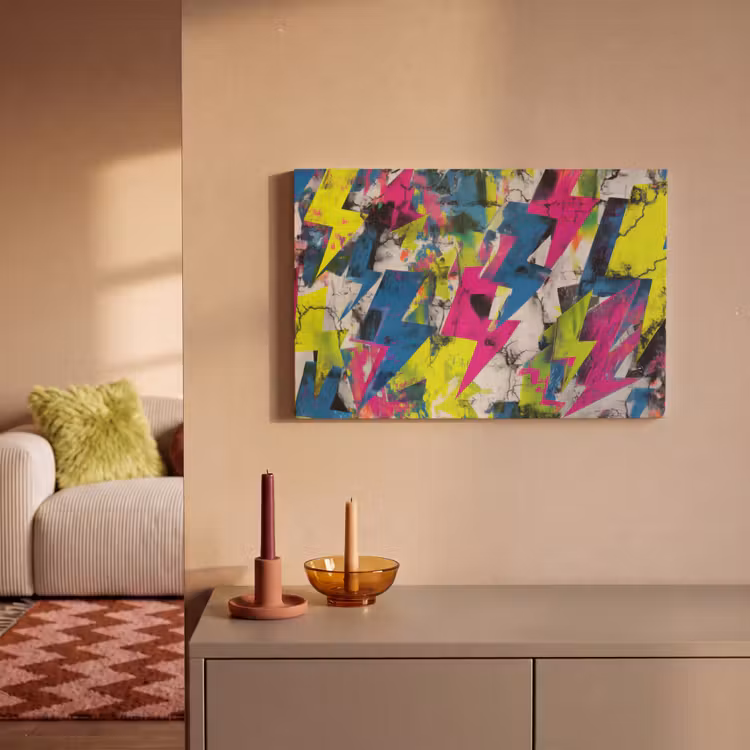 Canvas schilderij - Bliksemschichten - Patroon - Marmer - Kleuren — 2