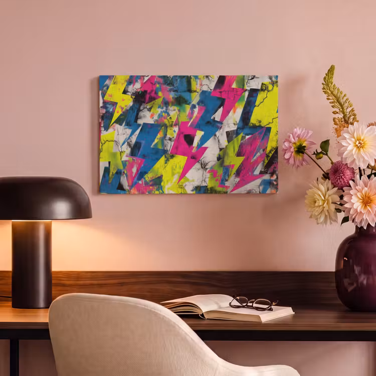 Canvas schilderij - Bliksemschichten - Patroon - Marmer - Kleuren — 4
