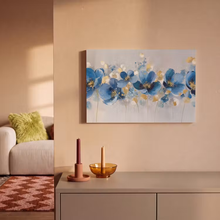 Canvas schilderij - Bloemen - Blauw - Abstract — 2