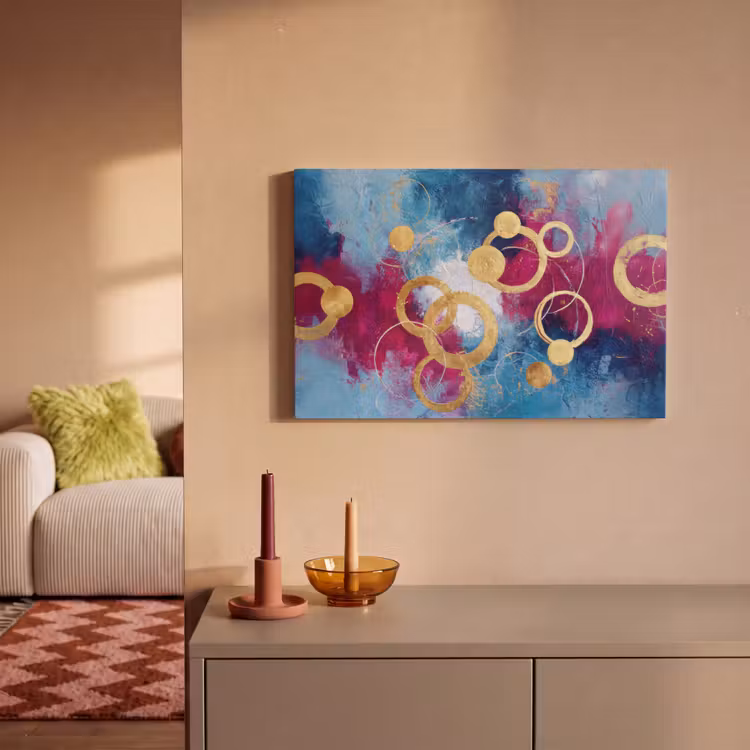 Canvas schilderij - Cirkels - Goud - Abstract — 2