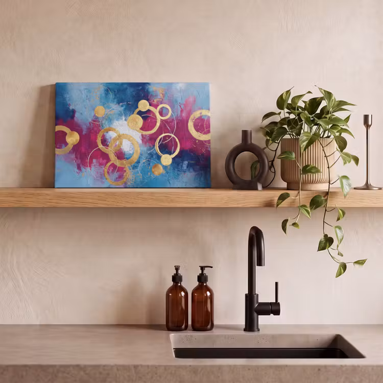 Canvas schilderij - Cirkels - Goud - Abstract — 3
