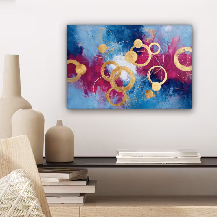 Canvas schilderij - Cirkels - Goud - Abstract — 5