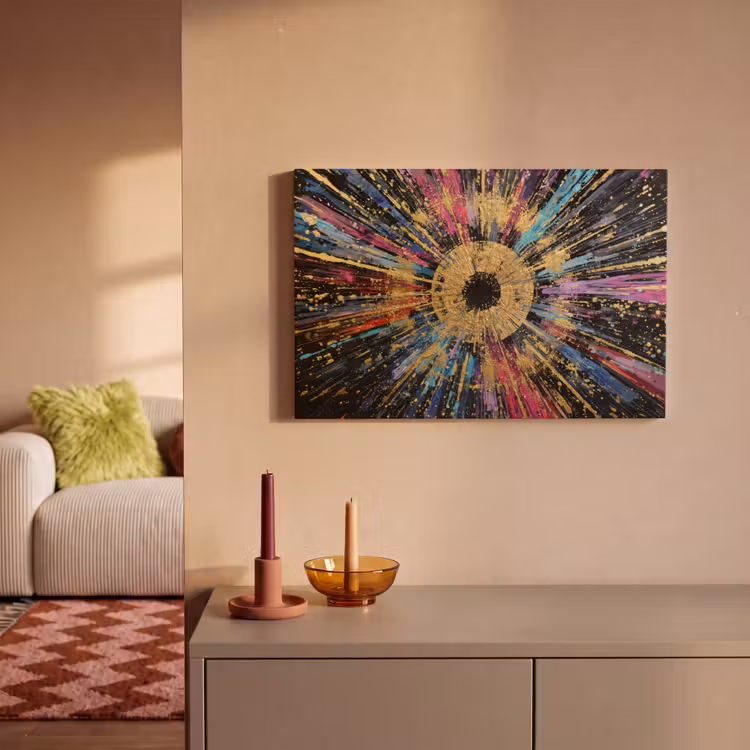 Canvas schilderij - Explosie - Goud - Kleurrijk - Abstract — 2