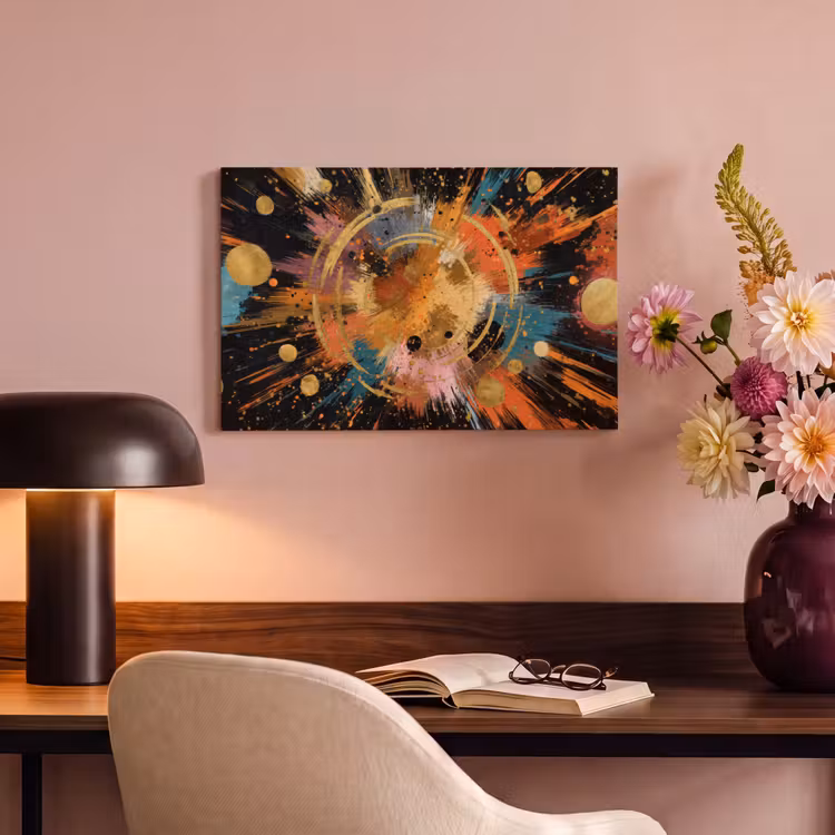 Canvas schilderij - Explosie - Verfstructuur - Goud - Abstract — 4