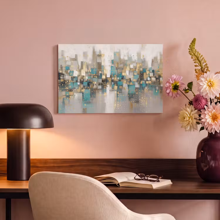 Canvas schilderij - Abstract - Blokken - Goud - Skyline — 4