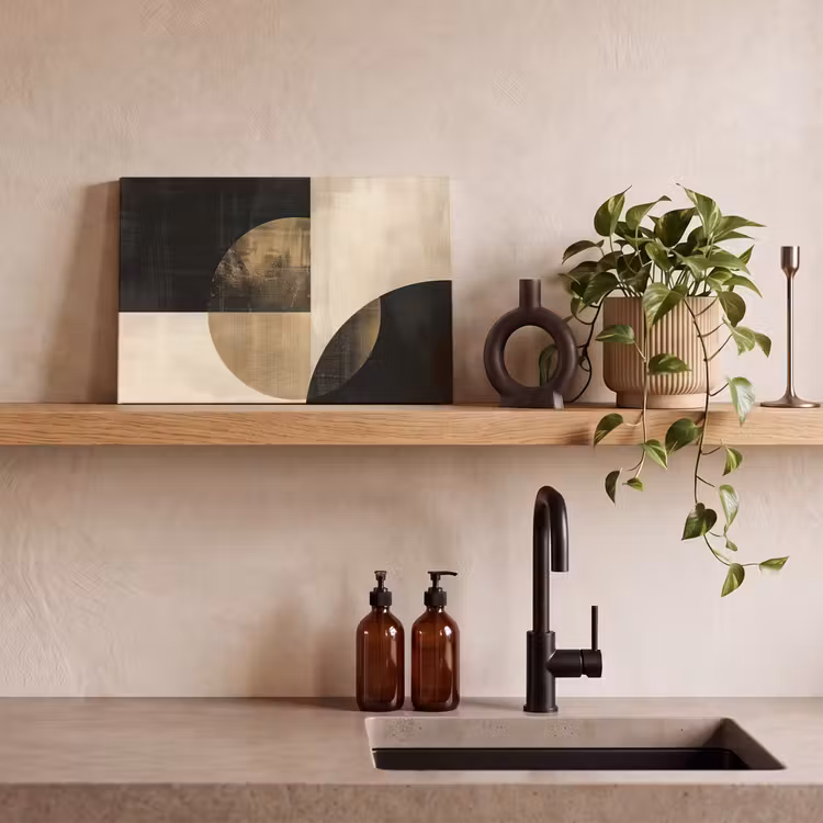 Canvas schilderij - Abstract - Cirkels - Zwart - Goud — 3