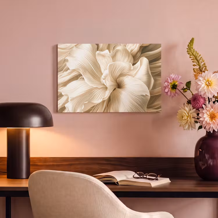 Canvas schilderij - Beige - Bloem - Patroon — 4