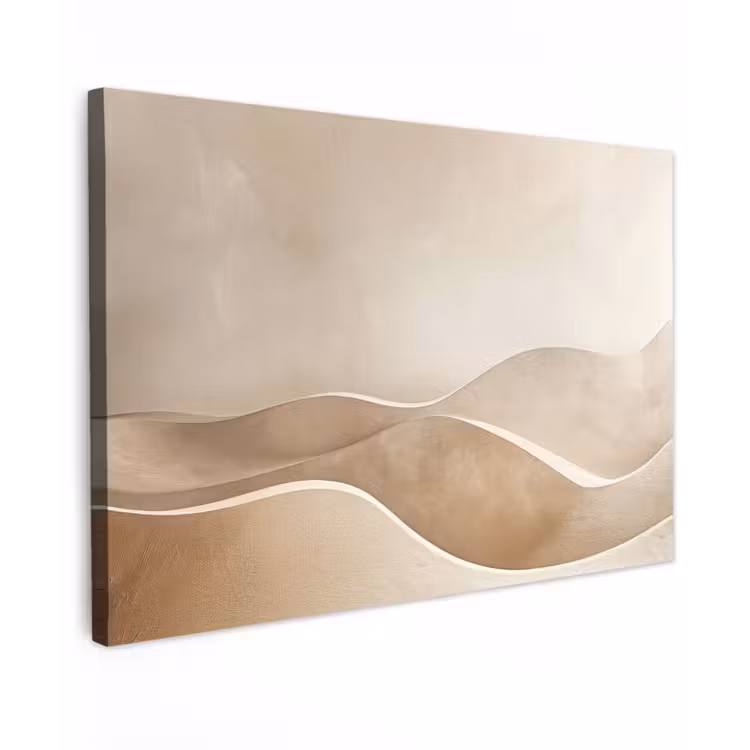 Canvas schilderij - Beige - Heuvels - Patroon — 1