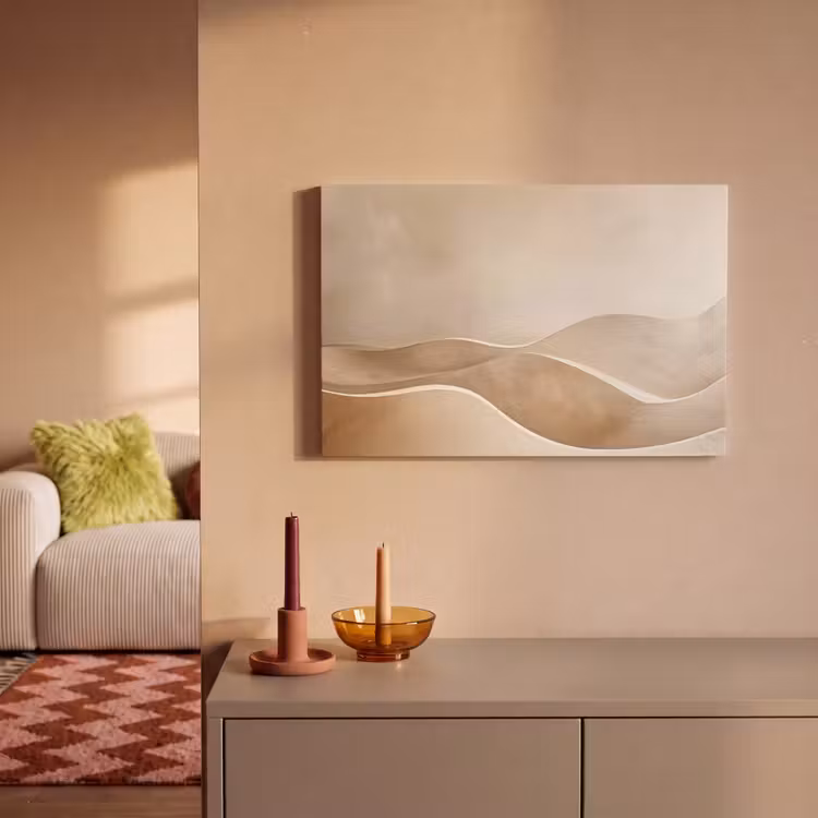Canvas schilderij - Beige - Heuvels - Patroon — 2