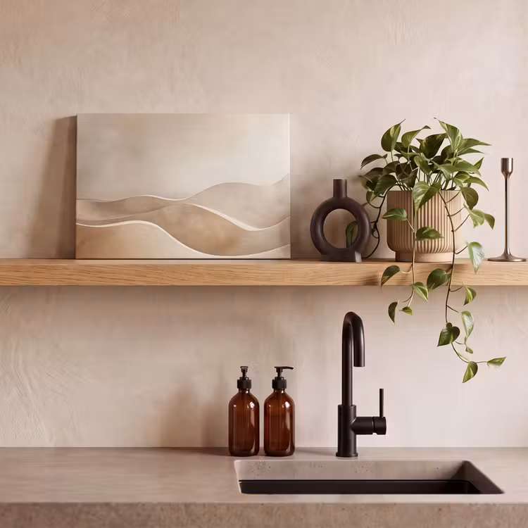 Canvas schilderij - Beige - Heuvels - Patroon — 3