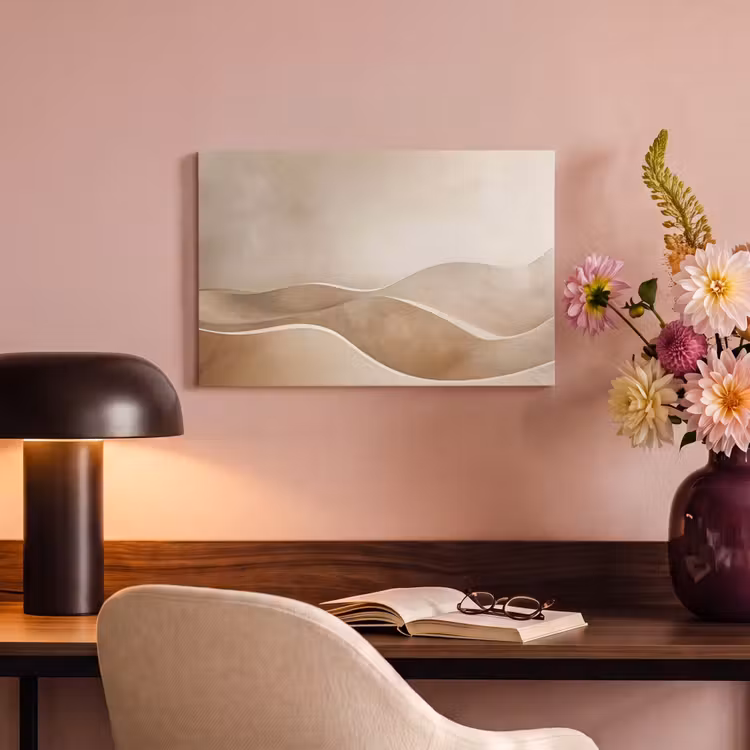 Canvas schilderij - Beige - Heuvels - Patroon — 4