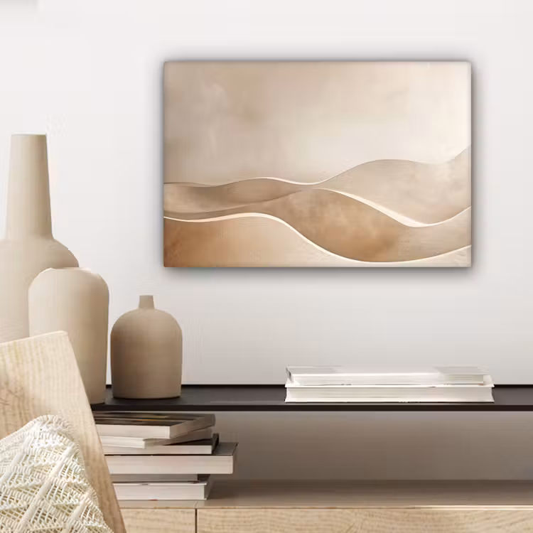 Canvas schilderij - Beige - Heuvels - Patroon — 5
