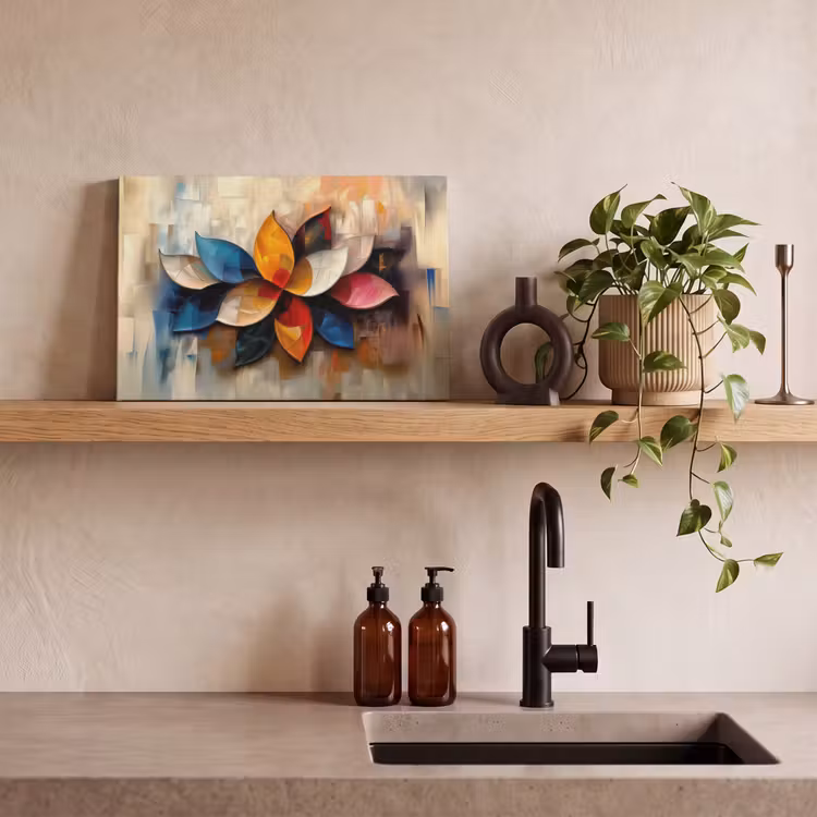 Canvas schilderij - Bloem - Abstract - Kleurrijk - Bladeren — 3